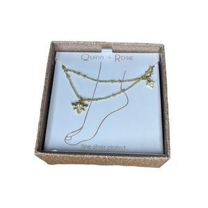 Quinn + Rose Fine Silver Plated Ankle Bracelet Bee New With Tags